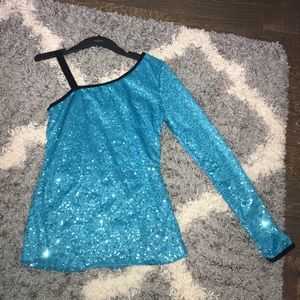 Blue Sparkling Top for Dance